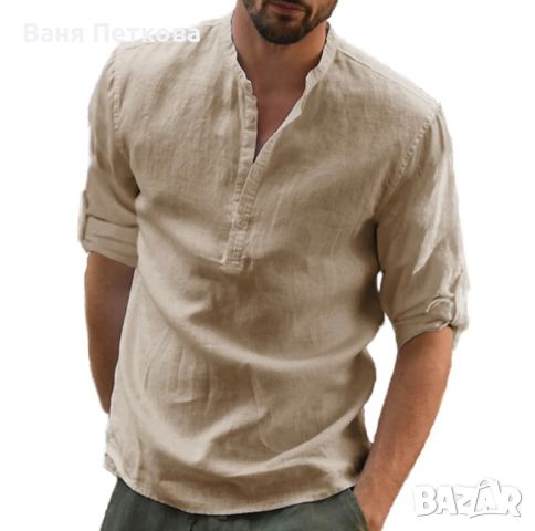Мъжки ленени ризи , снимка 4 - Ризи - 45503520