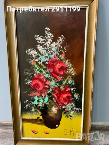 Маслена картина – цветя, снимка 4 - Картини - 50331900