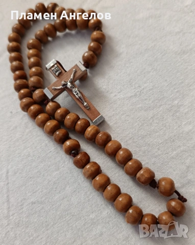 Стара молитвена броеница от дървени мъниста , снимка 2 - Антикварни и старинни предмети - 53751974