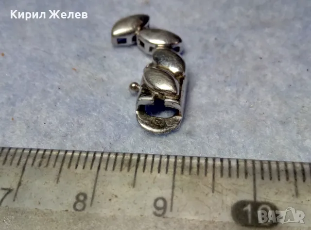 ЧАСТ от РЯДЪК МОДЕЛ СРЕБЪРНА ЗАКОПЧАЛКА със ЗВЕНА от ГРИВНАТА РОДИРАНО СРЕБРО 925 ПРОБА 48681, снимка 2 - Гривни - 49704793