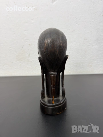 Африканска дърворезба - бюст на жена от абанос. №7965, снимка 4 - Антикварни и старинни предмети - 53857335