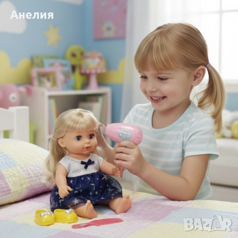 Кукла с мигащи очи,аксесоари и звуци