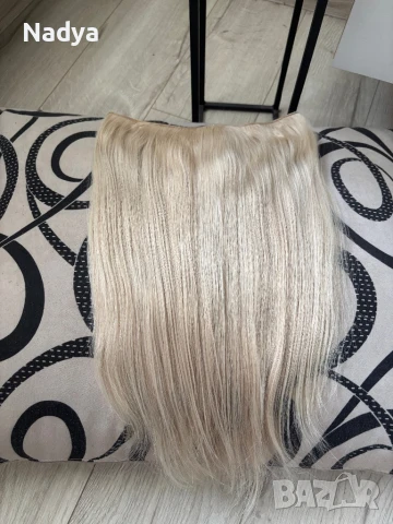 Естествена коса екстеншън/треса, снимка 5 - Аксесоари за коса - 51082176