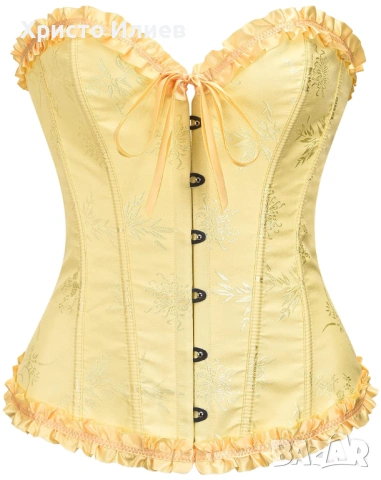 Елегантен Секси корсет с връзки Жълт размер С М, снимка 10 - Корсети, бюстиета, топове - 53906711