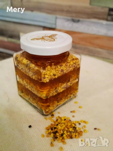 🍯🌿 Био Пчелен Мед с Прашец– коледно поднесен! 🎅, снимка 2 - Пчелни продукти - 52643521