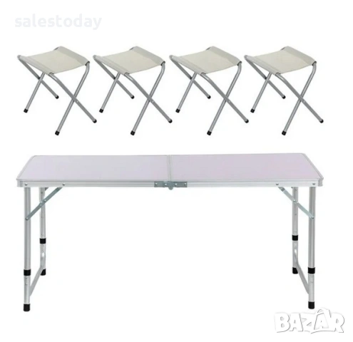 Маса с столове, Сгъваема масичка на 1,2м с 4 стола