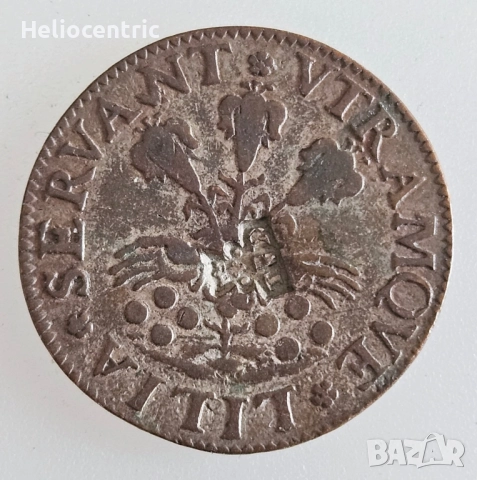 Луи 13 меден жетон 1610-1643, снимка 3 - Антикварни и старинни предмети - 51892394