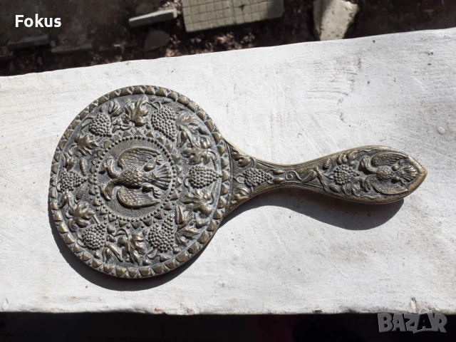 Старо огледало бронз двуглав орел патина