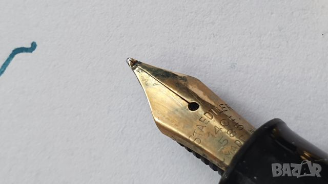 STAEDTLER Винтидж писалка черен целулоид - 14 k златeн писец, снимка 10 - Антикварни и старинни предмети - 45639086