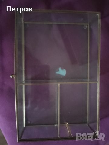 кутия за бижута метал стъкло
