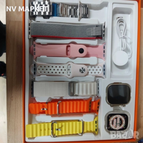 Смарт часовник 2023 New smart watch S100 ultra 7 in 1 strap , снимка 2 - Смарт часовници - 53839963