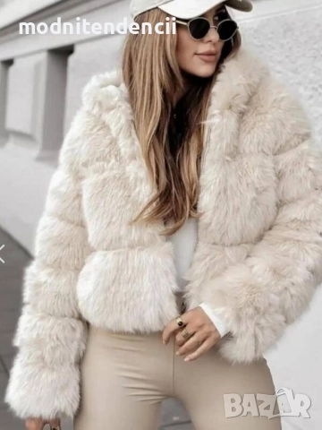 пухкаво палто с качулка 