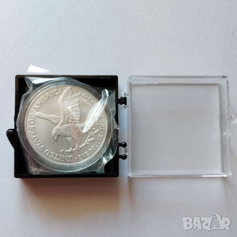 Оригинална сребърна монета American Eagle 2023 инвестиционна 1 тройунция, снимка 7 - Колиета, медальони, синджири - 45425730