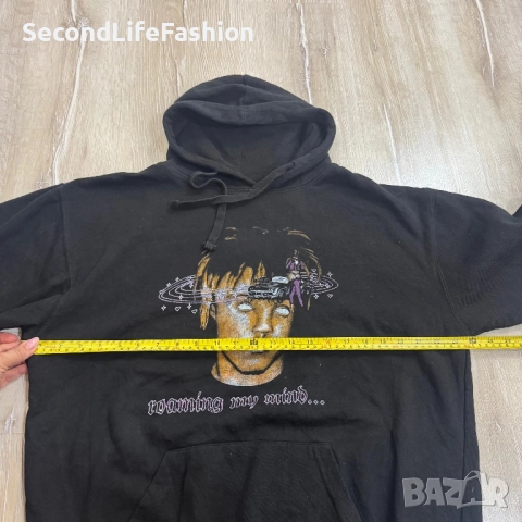 Мъжки пуловер с качулка Juice Wrld Black Roaming My Mind Rapper Hip Hop, суичър размер L, снимка 3 - Суичъри - 52571855