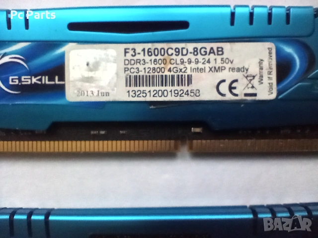 Рам памет G.SKILL ARES DDR3 8GB (4GBx2) 1600 MT/s , снимка 2 - RAM памет - 53089013
