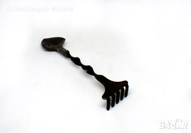 Стар Интрумент Цветя Саксии Лопатка Гребло Метал, снимка 4 - Колекции - 53119228