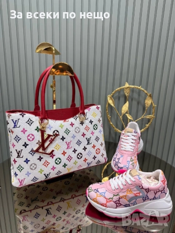 Louis Vuitton Gucci Комплект Дамска Чанта и Дамски Маратонки - Различни Цветове И Модели Код SK409