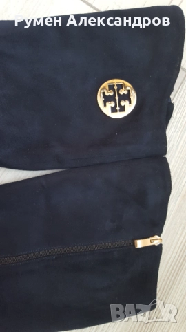 Тъмно сини велурени дамск високи ботуши ELIZA р-р 39, снимка 4 - Дамски ботуши - 52793370