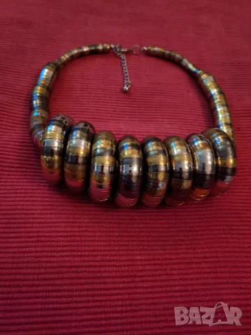 Дамско кулие с осем пръстена Bendy от смесени метали. , снимка 2 - Колиета, медальони, синджири - 50323186