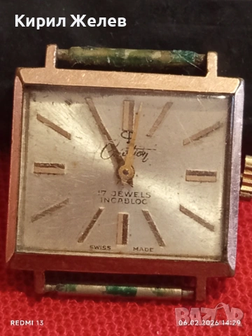 Дамски механичен часовник Creation 17 jewels Incabloc Swiss made позлатен за КОЛЕКЦИЯ 53630