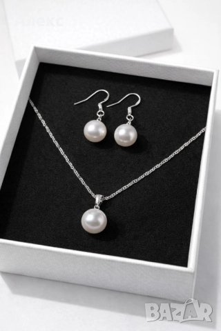 Сребърен комплект Перли