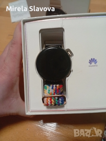смарт часовник huawei gt 3 с шарена кайшка еластична много запазен 42 mm, снимка 6 - Дамски - 52711252