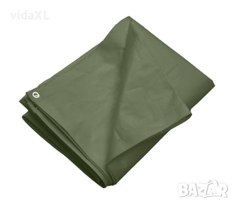 vidaXL Брезент, 260 г/м², 6x8 м, зелен, HDPE（SKU:151555, снимка 1 - Други стоки за дома - 46088469