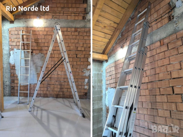 Стълба алумениева секционна 3х9 6,44м, снимка 5 - Други инструменти - 53556180