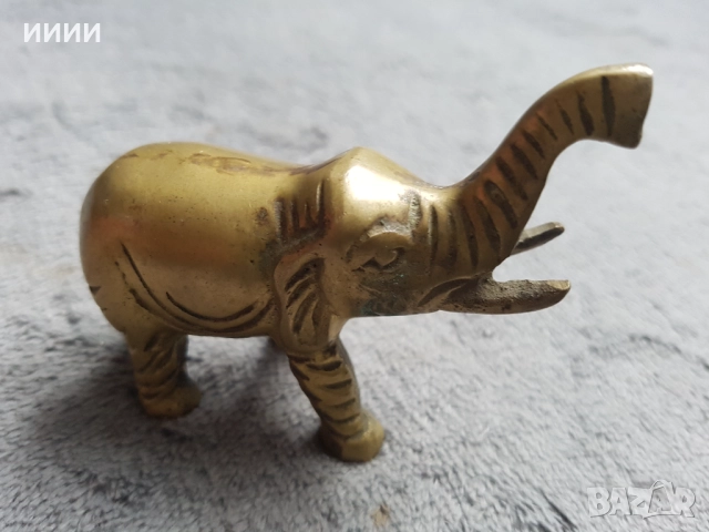 Бронзова пластика статуетка слон, снимка 2 - Антикварни и старинни предмети - 52288780