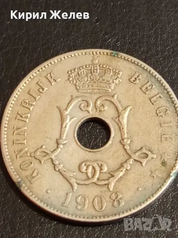 Стара монета 25 сантима 1908г. Кралство Белгия за КОЛЕКЦИОНЕРИ 32542, снимка 4 - Нумизматика и бонистика - 49163861