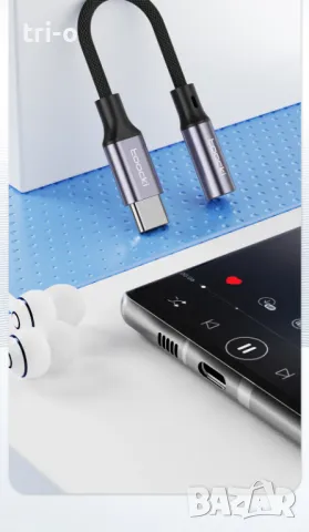 Toocki Адаптер за слушалки, селфи стик USB Type-C към жак AUX 3.5mm, снимка 6 - USB кабели - 46945360