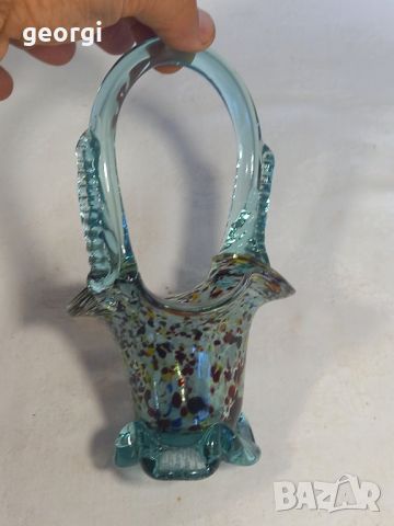стъклена кошница Murano , снимка 1 - Декорация за дома - 46016908