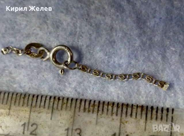 СТАРА СРЕБЪРНА КАРАБИНКА ЗАКОПЧАЛКА За КОЛИЕ ЛАНЕЦ ВЕРИЖКА ГРИВНА СРЕБРО 925 ПРОБА 47576, снимка 2 - Колиета, медальони, синджири - 50510887