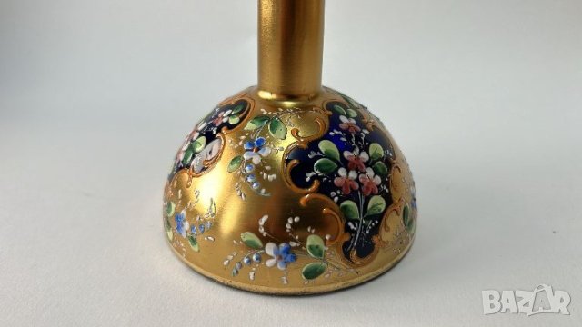 Кристална ваза Bohemia с позлата, снимка 4 - Вази - 46439398