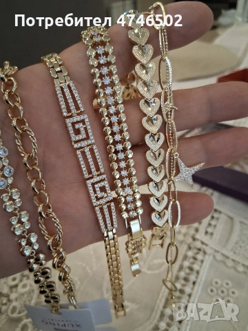 позлатени със 14 карата злато гривни, снимка 5 - Колиета, медальони, синджири - 53595579