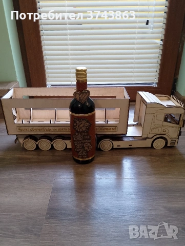 Дървен камион за бутилка , снимка 5 - Декорация за дома - 54162599
