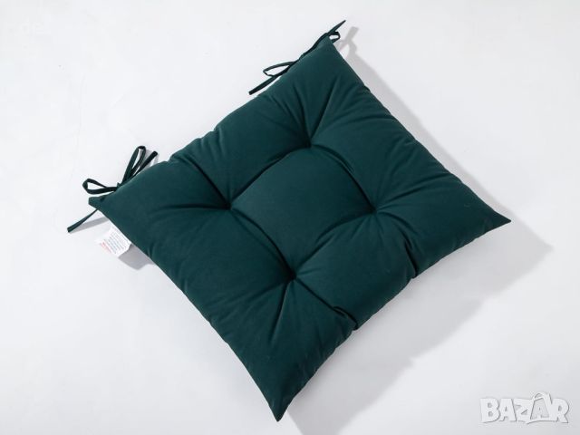 HAMO 2 бр. Водоустойчиви възглавници за столове с връзки, 45x50 см, тъмно зелено, снимка 3 - Градински мебели, декорация  - 45099820