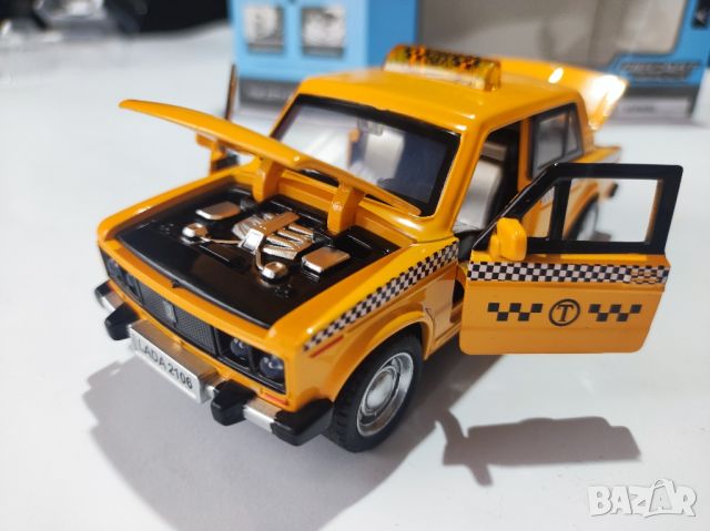 Метална количка модел на Лада ВАЗ 2106, такси , снимка 6 - Коли, камиони, мотори, писти - 45776401