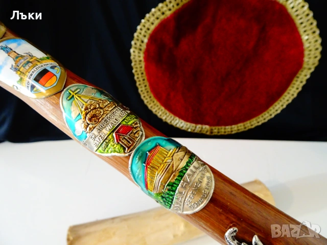 Тиролски туристически бастун 9 значки,Елен,Дива Коза. , снимка 5 - Антикварни и старинни предмети - 53772709
