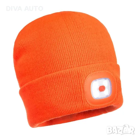  Beanie шапка с USB акумулаторна LED лампа, снимка 1 - Шапки - 48663111