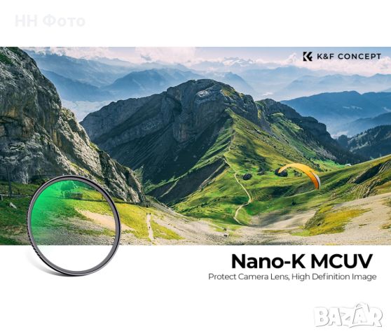 K&F Concept Nano-K UV висококачествен ultra Slim UV филтър, снимка 3 - Обективи и филтри - 46329093