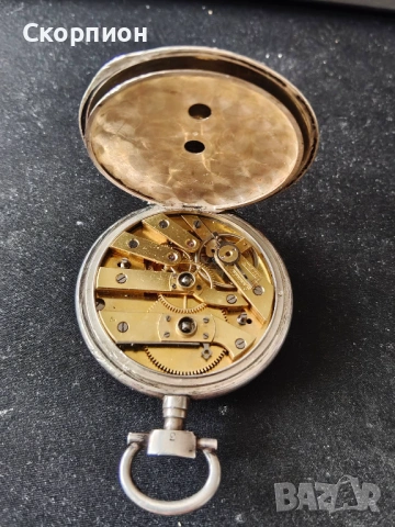 Швейцарски джобен часовник с посребрени капаци 1905г. - 10 РУБИНА, снимка 6 - Джобни - 48925860