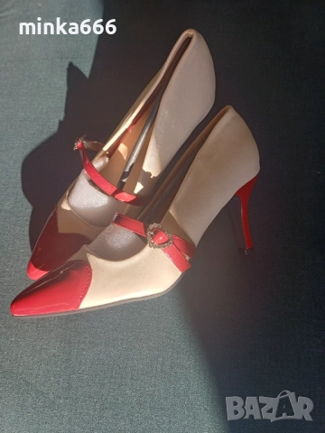 Кожени дамски обувки на ток, снимка 3 - Дамски обувки на ток - 52621780