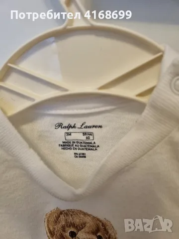 Оригинална тениска Ralph Lauren за бебе 3м., снимка 3 - Бебешки блузки - 46847649