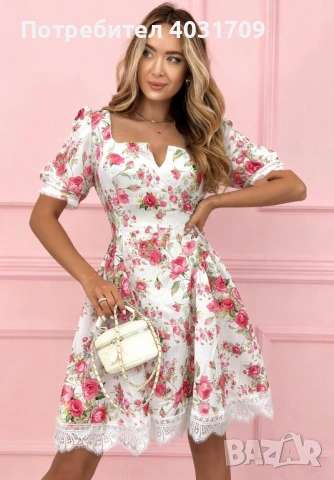 Дамска рокля с флорали , снимка 7 - Рокли - 54126560
