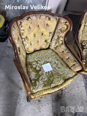 Старинен Диван сет с два фотьойла и табуретка за реставриране , снимка 13 - Антикварни и старинни предмети - 53471041