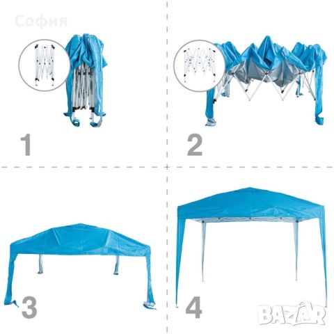 Градинска сгъваема шатра със стоманена конструкция Muhler POP-UP, снимка 6 - Градински мебели, декорация  - 46440986