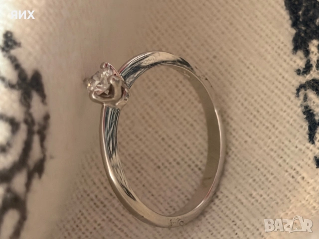 Златен пръстен 18к от бяло злато, снимка 3 - Пръстени - 53898066