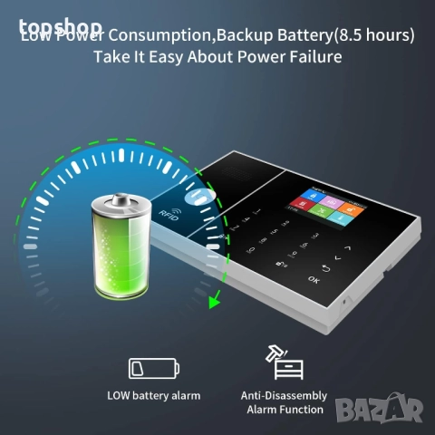 Чисто нова LWOHSI PG108 Алармена система за домашна сигурност, WiFi+GSM 4G DIY комплект аларма ..., снимка 8 - Други - 52071003