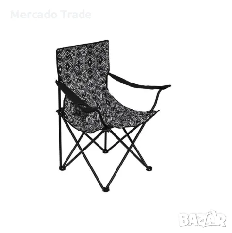 Сгъваем къмпинг стол Mercado Trade, С калъф, Сив-Черен, снимка 2 - Столове - 49665963